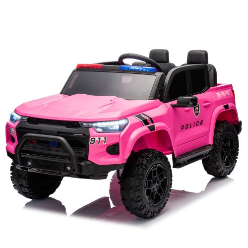 24V Police Electric Pickup Truck for Kids with Remote Control & 4WD