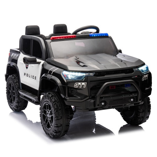 24V Police Electric Pickup Truck for Kids with Remote Control & 4WD