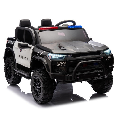 24V Police Electric Pickup Truck for Kids with Remote Control & 4WD