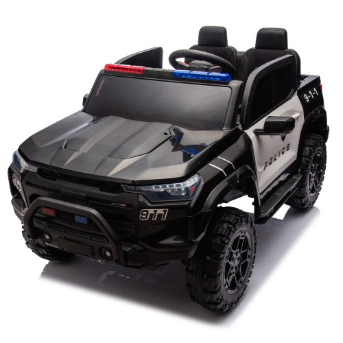 24V Police Electric Pickup Truck for Kids with Remote Control & 4WD