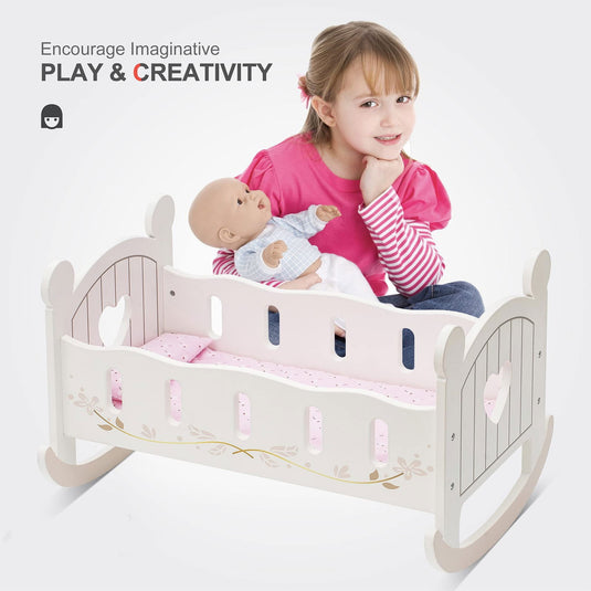 ROBUD Wooden Baby Doll Crib - Practimark