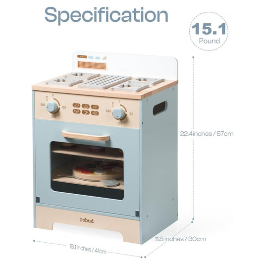 Robud Pretend Play Wooden Oven - Practimark