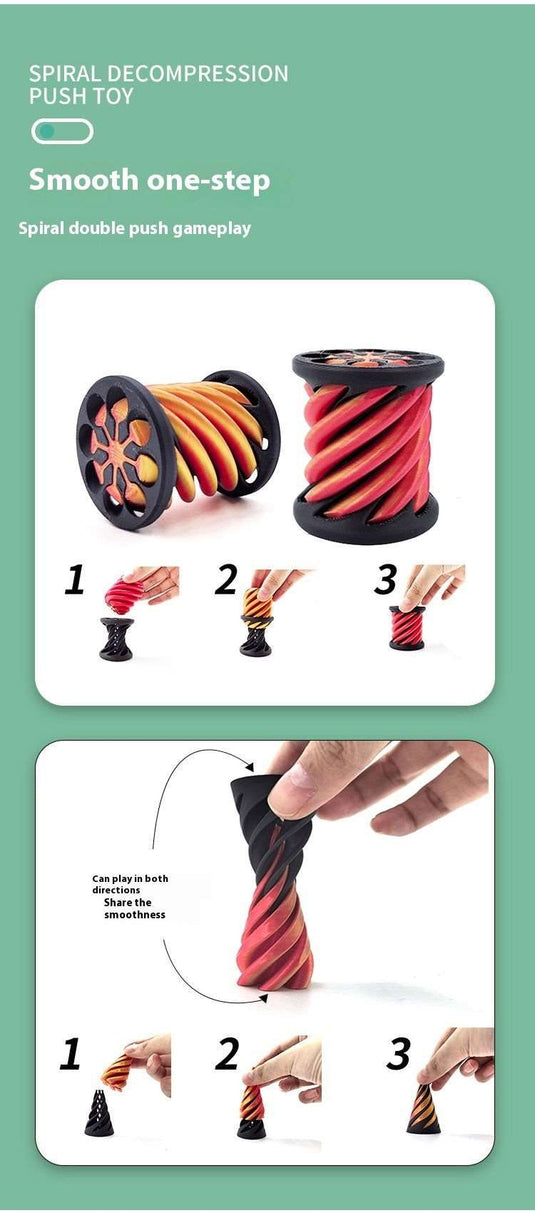 Stress-Relief Spiral Push Toy - Practimark