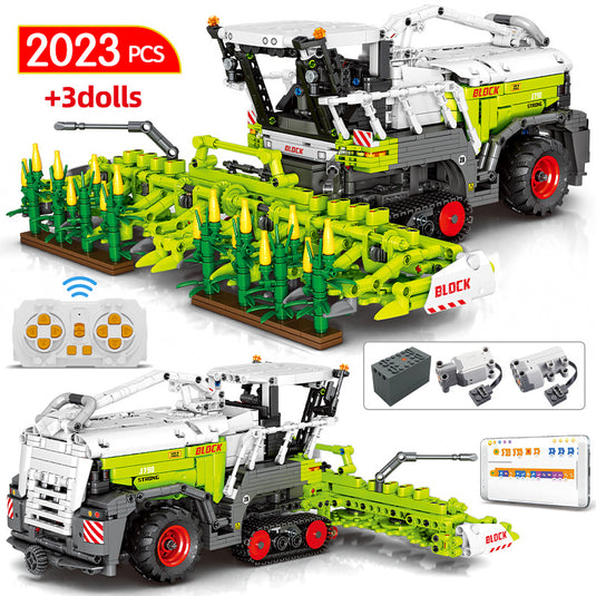 RC Farm Corn Harvester Building Block Puzzle Set