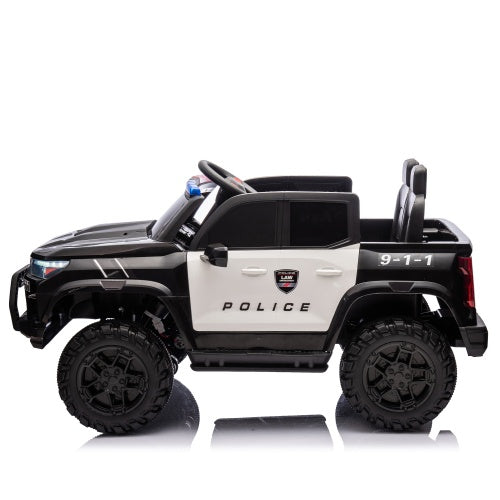 24V Police Electric Pickup Truck for Kids with Remote Control & 4WD