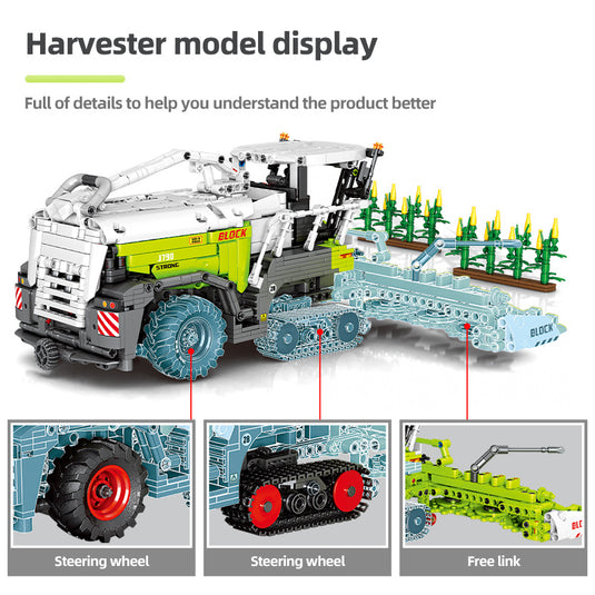 RC Farm Corn Harvester Building Block Puzzle Set