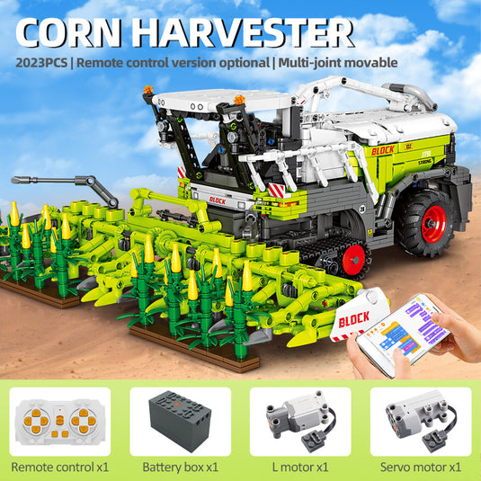 RC Farm Corn Harvester Building Block Puzzle Set